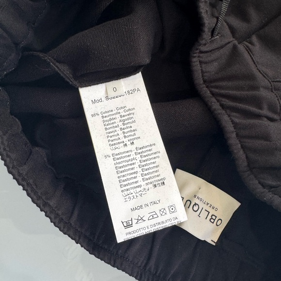 Oblique Creations Wide-Leg Jogger Pants – Black – Made in Italy – Size 0 - Picture 3 of 6